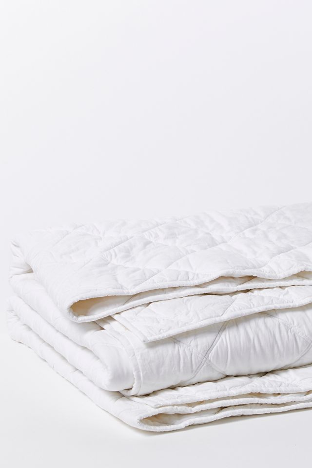 King-Sized Steel Blue Organic Cotton Diamond-Stitched Comforter