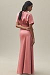 BHLDN Leila Deep-V Flutter-Sleeve Satin A-Line Gown #1