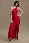 BHLDN Dylan One-Shoulder Satin Side-Slit Gown | Anthropologie