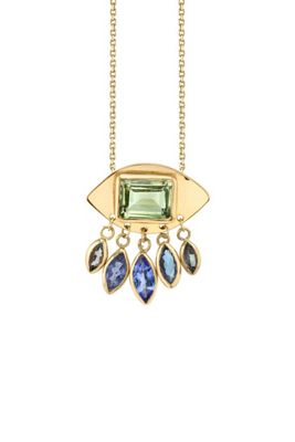 Christina Magdolna Green Amethyst Dangle Necklace