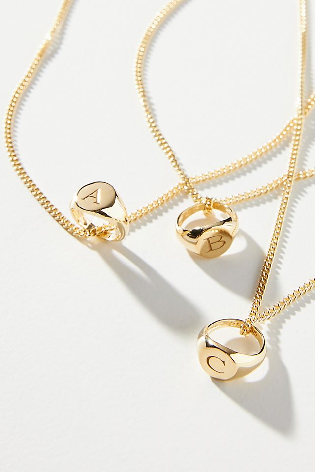 Jennifer Zeuner Monogram Ring Necklace