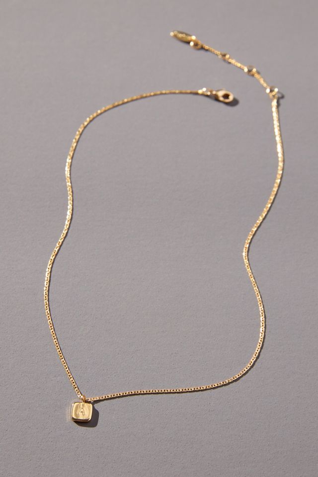 Monogram Tag Pendant Necklace #1