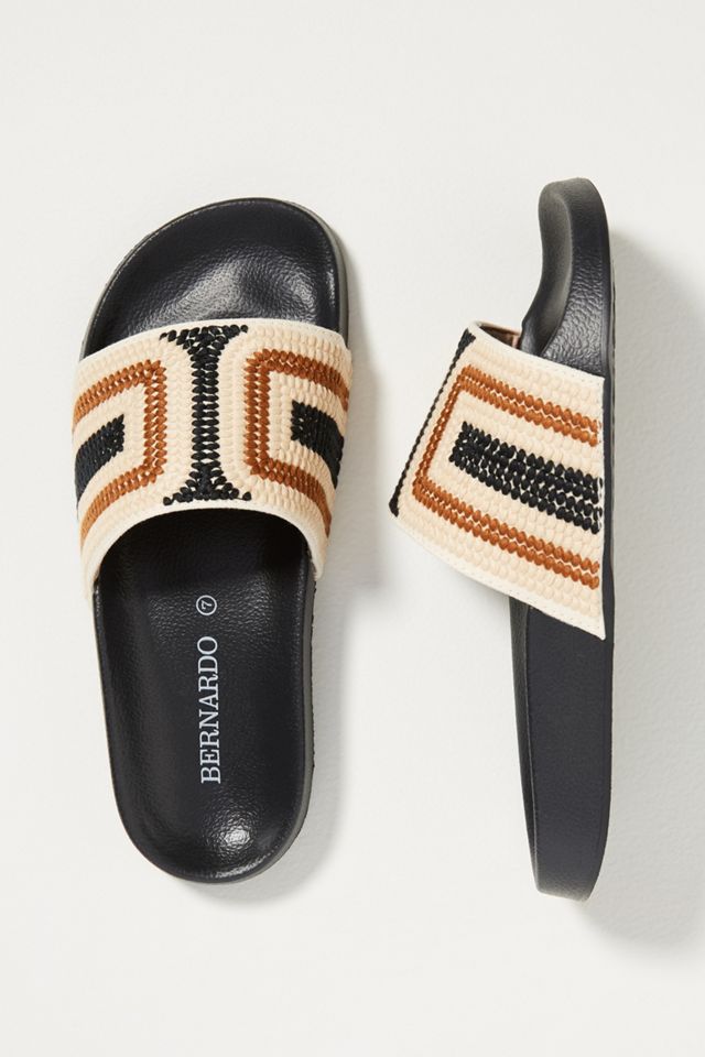 Bernardo Embroidered Slide Sandals Anthropologie