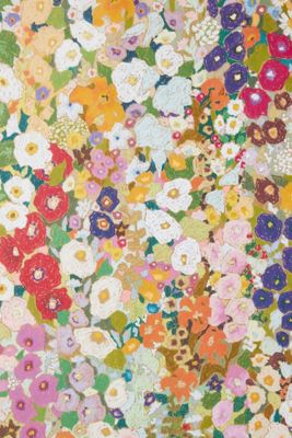 House of Hackney Hollyhocks Small Print Floral Spring Wallpaper