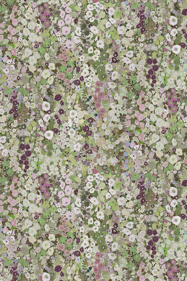 House of Hackney Hollyhocks Small Print Floral Spring Wallpaper #1