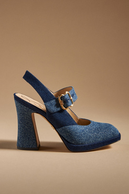 Sam Edelman Jildie Mary Jane Heels In Blue