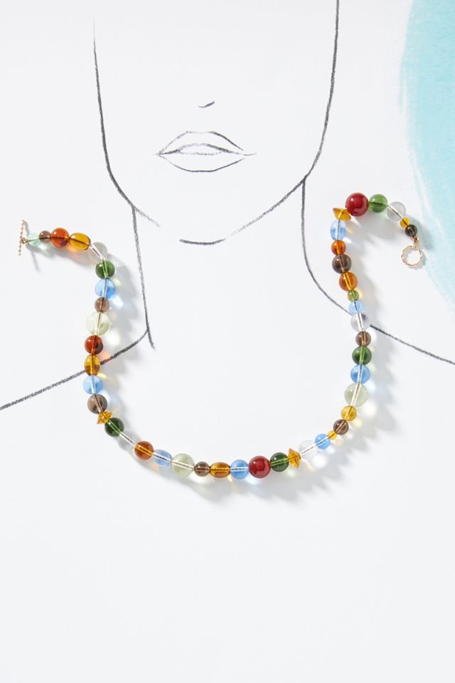 Rainbow Glass Beaded Necklace #2