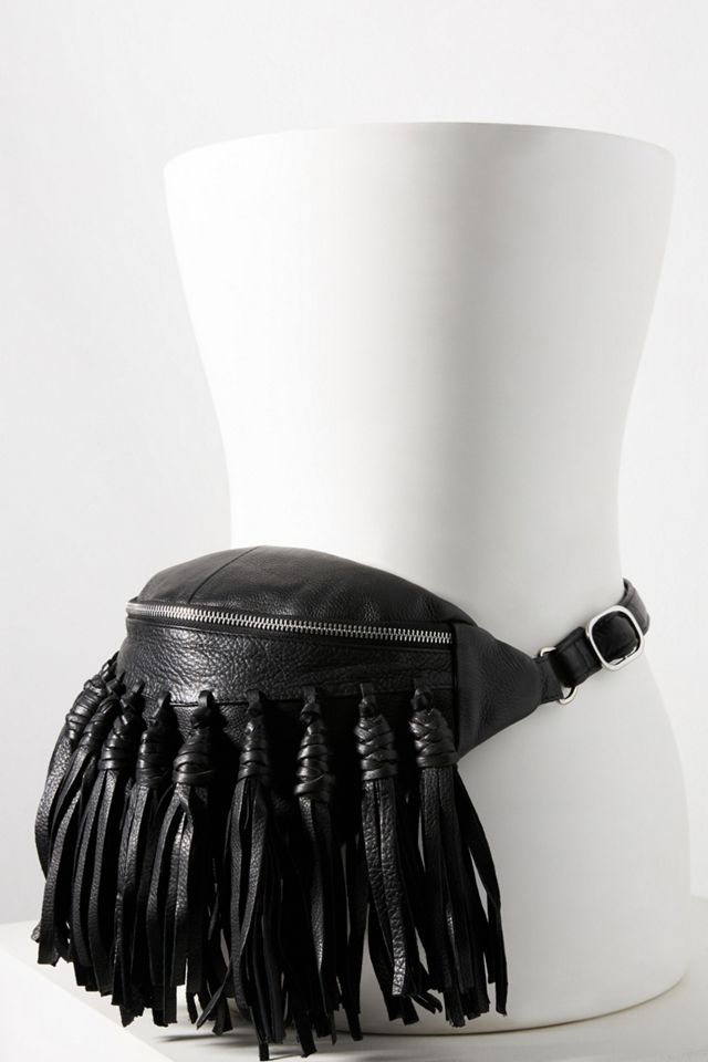 Fringed Leather Belt Bag #3