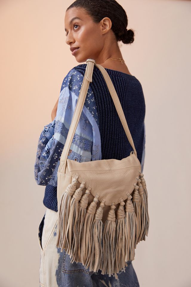 Leather fringe hot sale crossbody bag