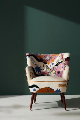 Anthropologie Celestial Petite Accent Chair In Pink