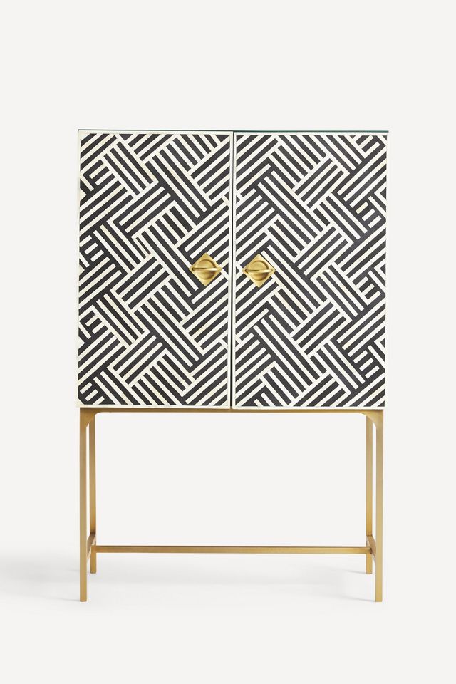 Optical Inlay Bar Cabinet #1