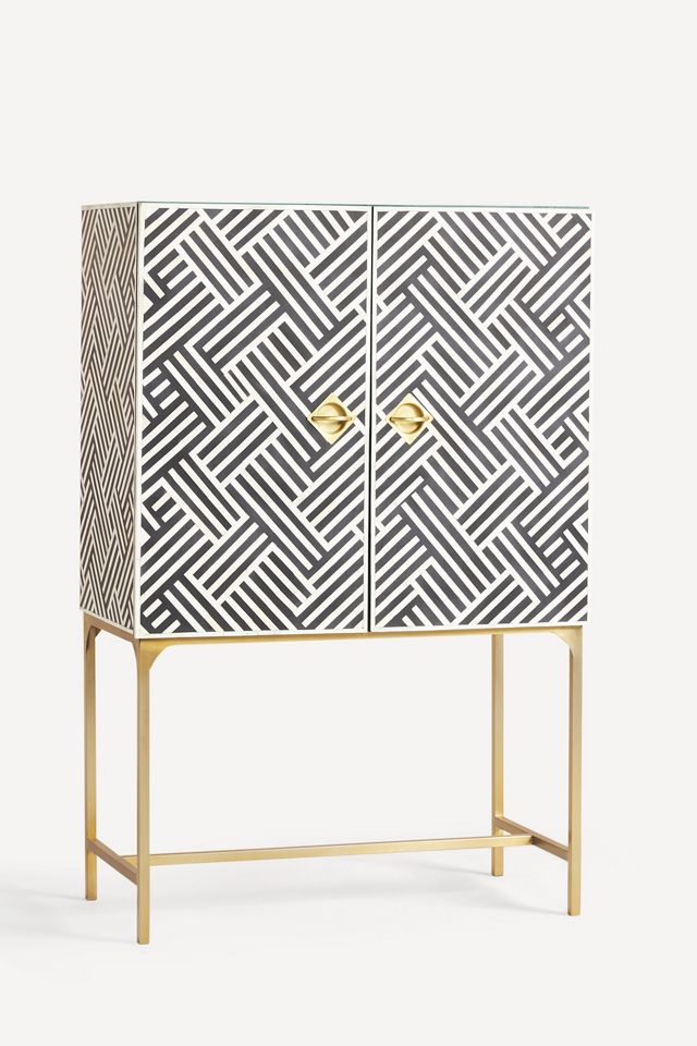 Optical Inlay Bar Cabinet #3