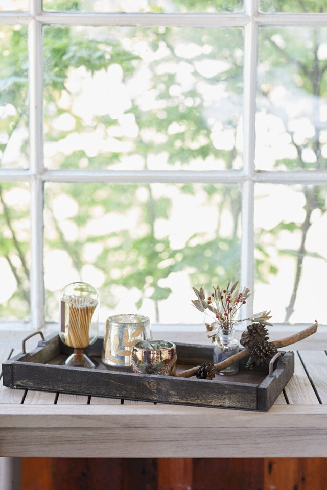 Rustic Decorative Wood Tray | Terrain