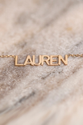 Heather Hawkins 14K Custom Block Print Necklace Anthropologie