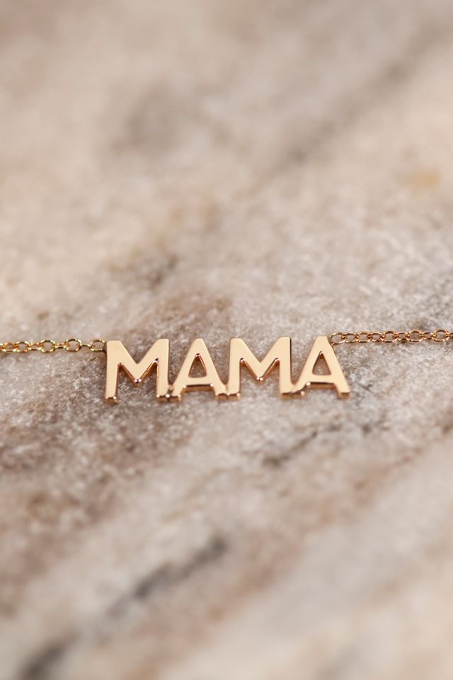 Heather Hawkins 14K Custom Block Print Necklace #2