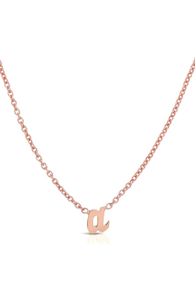 Rose gold letter j on sale necklace