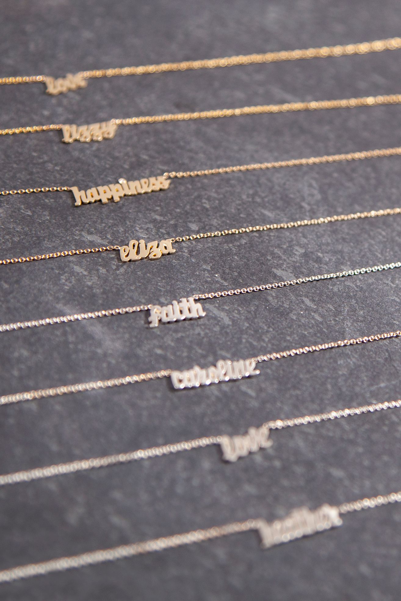 Heather Hawkins 14K Custom Script Necklace - Yellow Gold, 2-5 Letters
