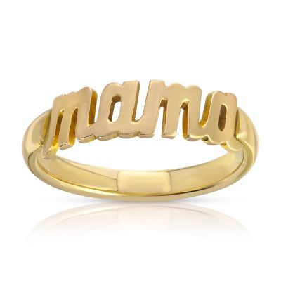 14K Custom Script Ring with Comfort Band