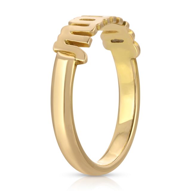 Heather Hawkins 14K Custom Script Ring with Comfort Band #1