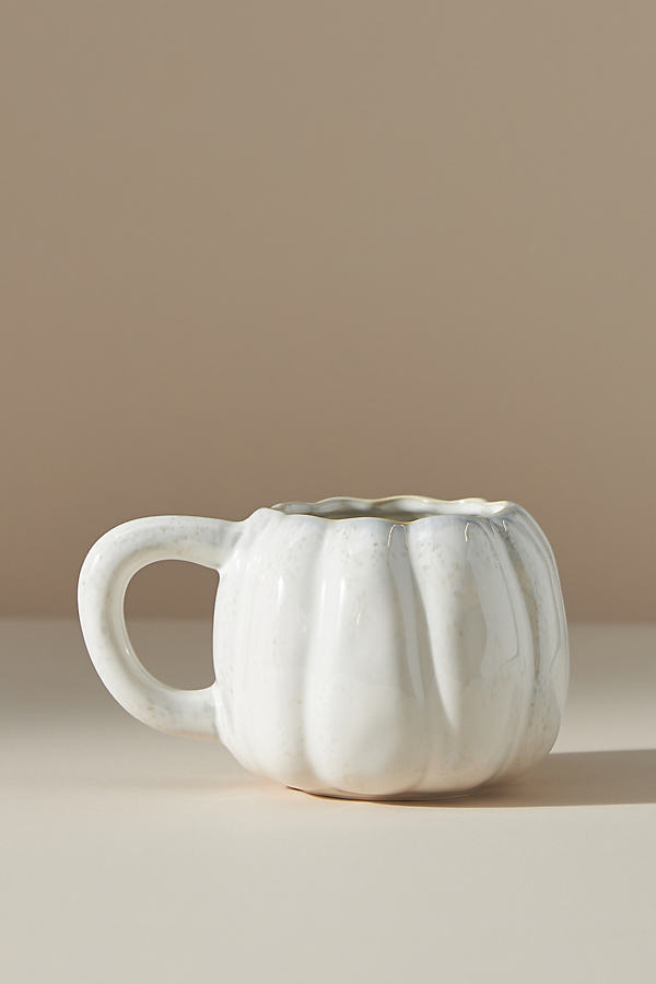 Pumpkin-Shaped Mug By Anthropologie in White Size MUG/CUP | Anthropologie (US)