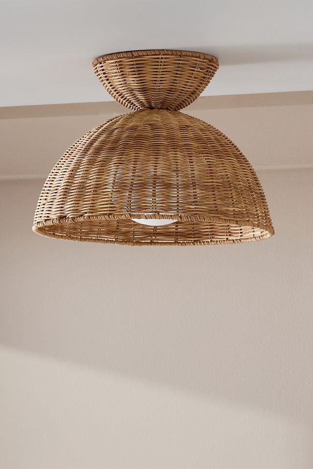 Rattan semi flush deals mount