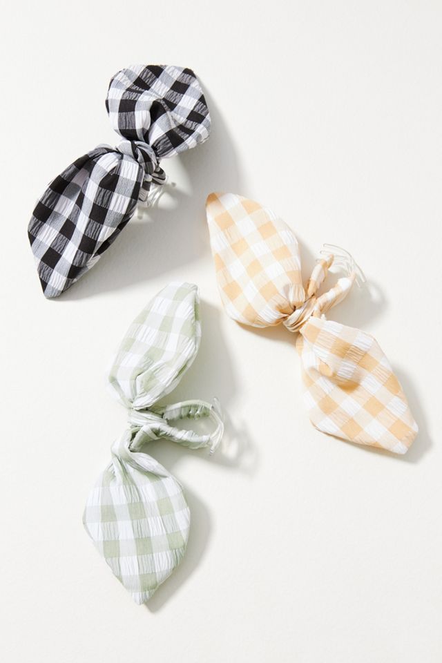 Seersucker Bow Claw Clip Set | Anthropologie display picture 3