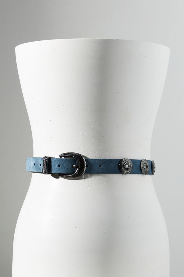 Coin-Studded Belt Rad! Narrow Cut Heavy Leather Belt Fully Studded Liberty  main image 3