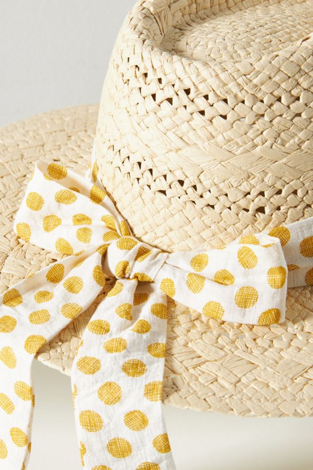 Polka Dot Trimmed Fedora | Anthropologie display picture 2