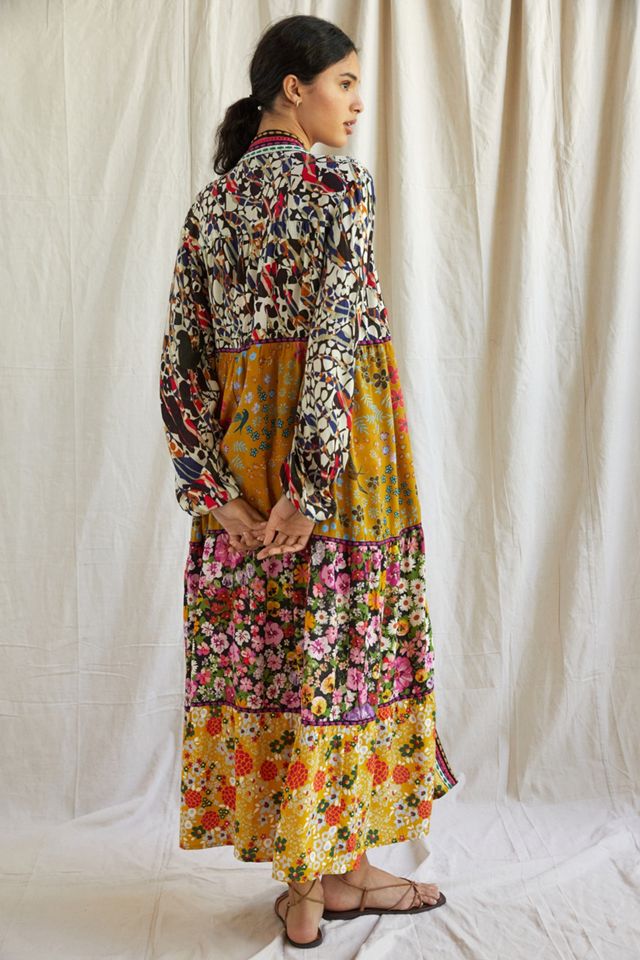 Retro Floral Tiered Kimono | Anthropologie