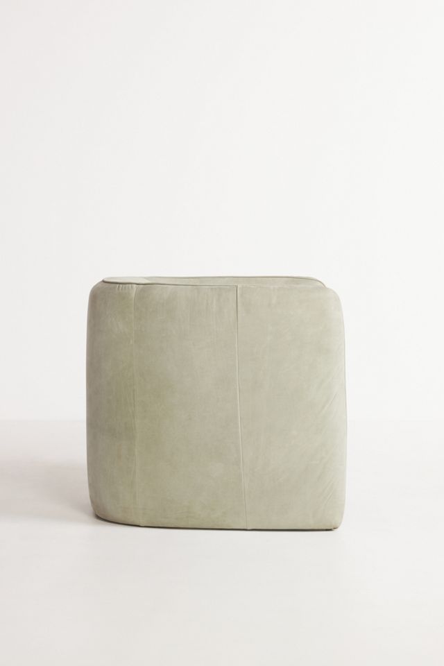 Modern Leather Barrel Chair #2