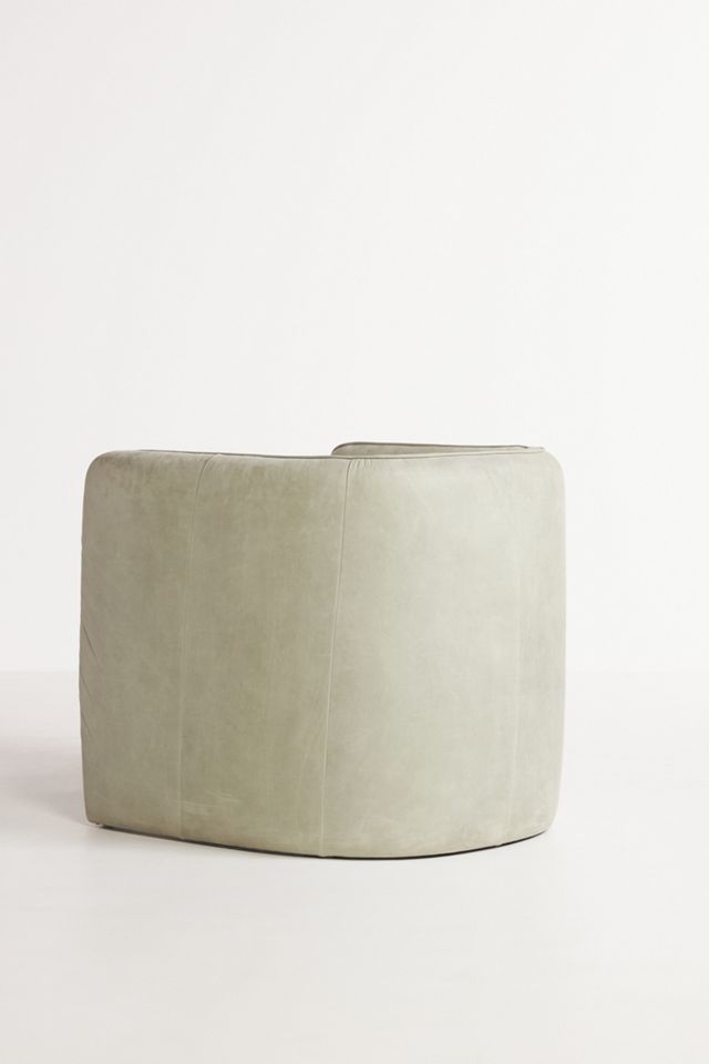 Modern Leather Barrel Chair #3