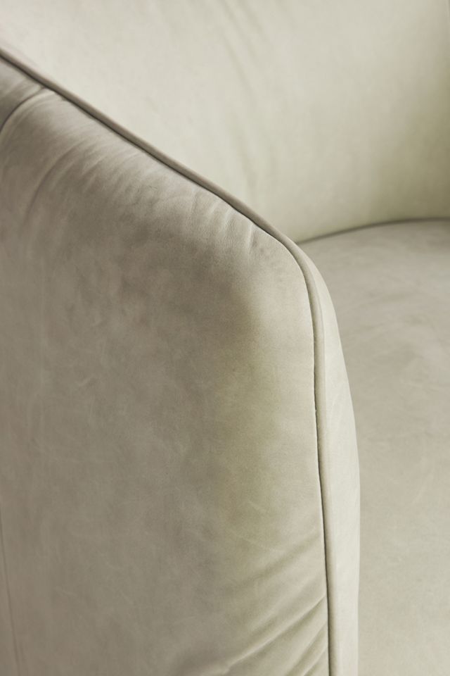 Modern Leather Barrel Chair #5