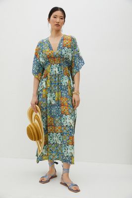 cinched caftan dress