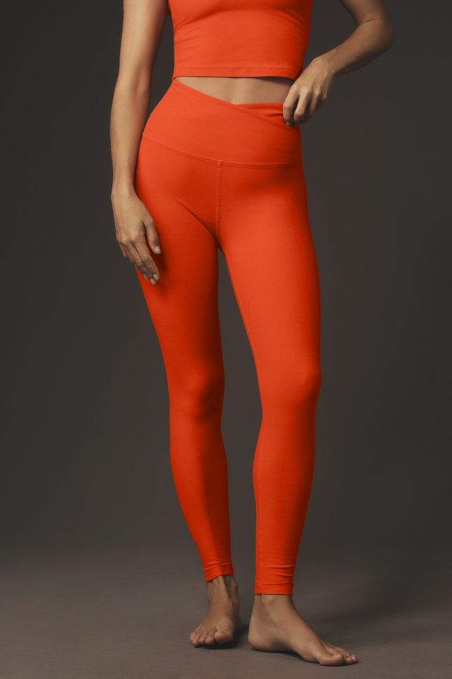 Beyond Yoga At Your Leisure Legging in Cranberry Heather