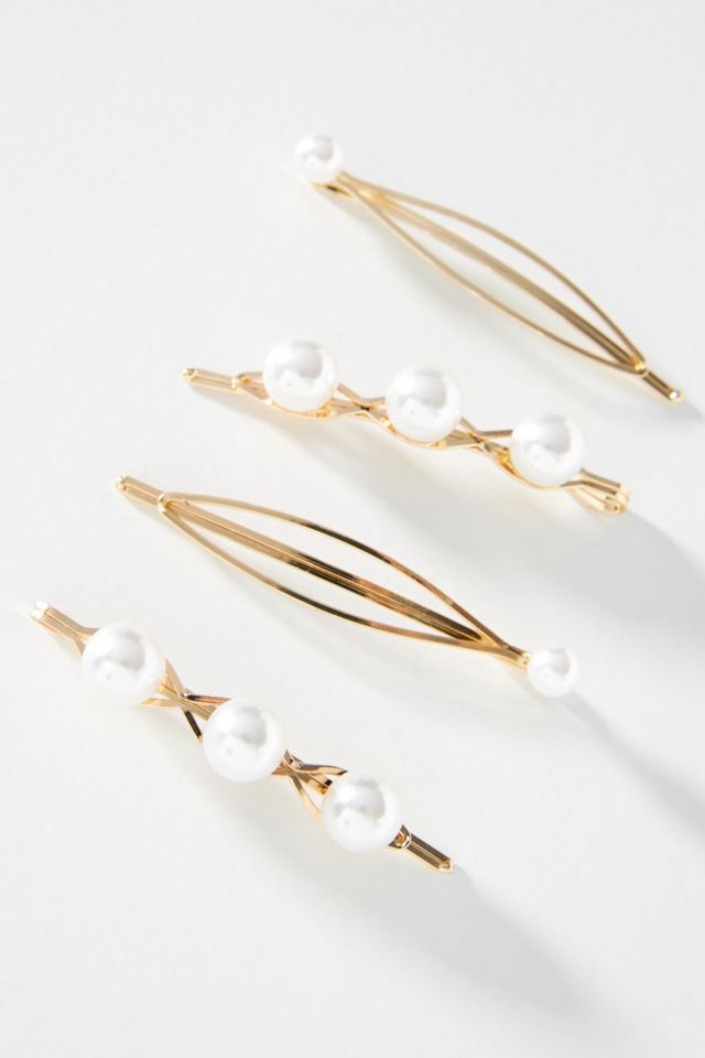 Set Of Eight Pearl And Diamond Bobby Pins Anthropologie