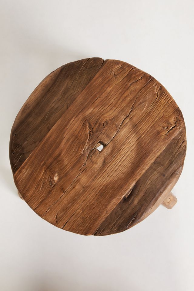 Reclaimed Elm Side Table #4