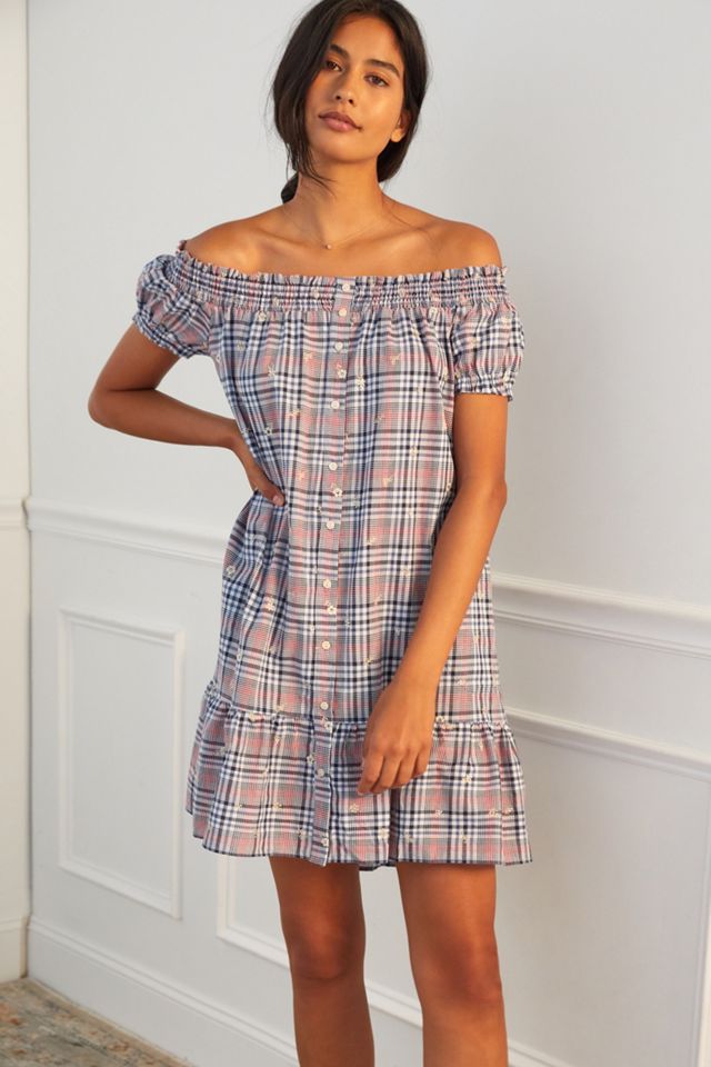 Embroidered Off-The-Shoulder Mini Dress #2