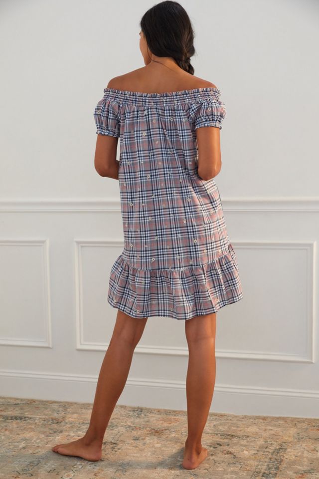 Embroidered Off-The-Shoulder Mini Dress #3