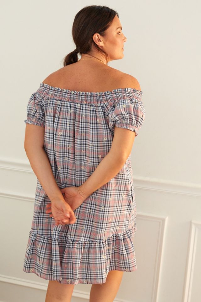 Embroidered Off-The-Shoulder Mini Dress #6