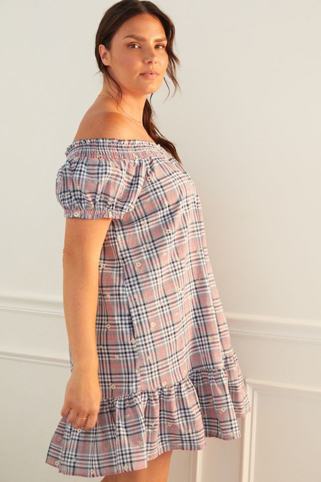 Embroidered Off-The-Shoulder Mini Dress #7