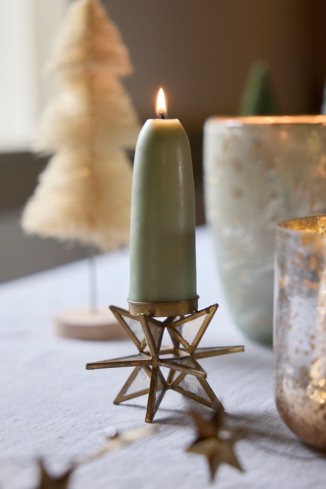 Nkuku brass candlestick holder