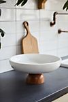 Marble + Wood Footed Serving Bowl #1