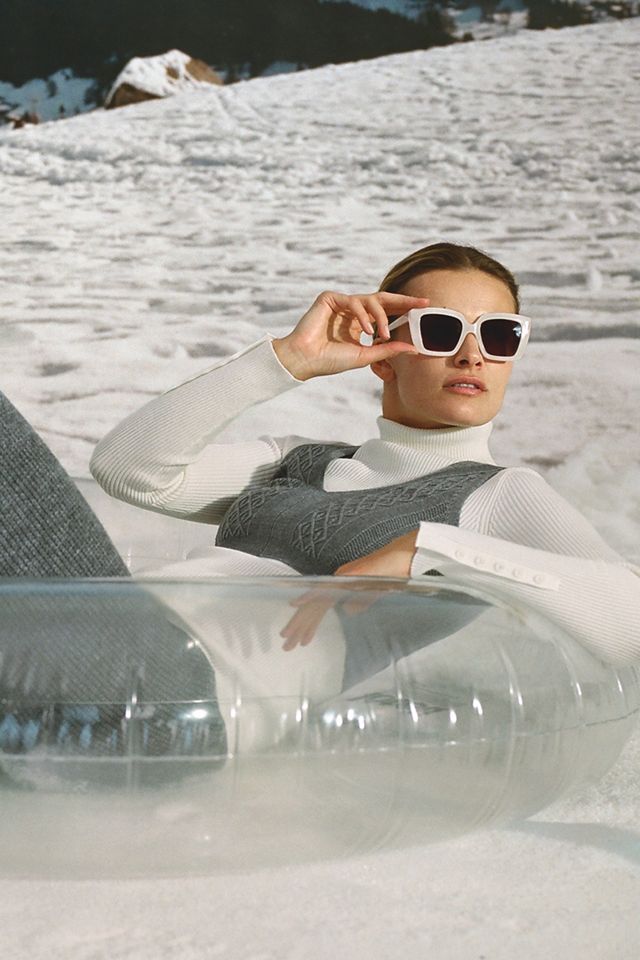 Two-Toned Geometric Square Sunglasses #6