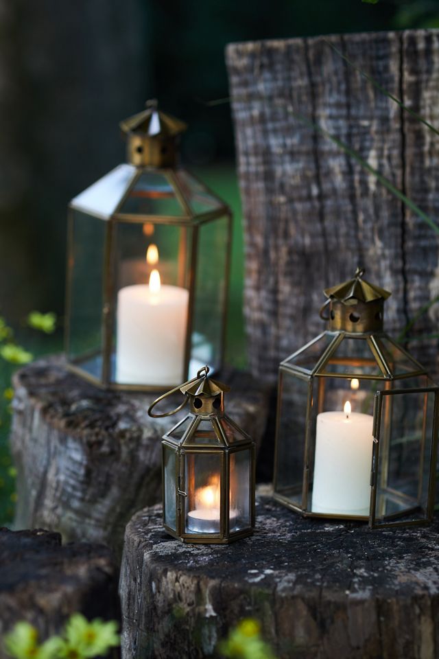 Rustic Indoor Lantern, Large Hexagonal