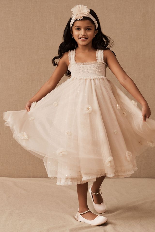 Luna Luna Cloude Floral Applique Tulle Butterfly Wing Flower Girl Dress #1