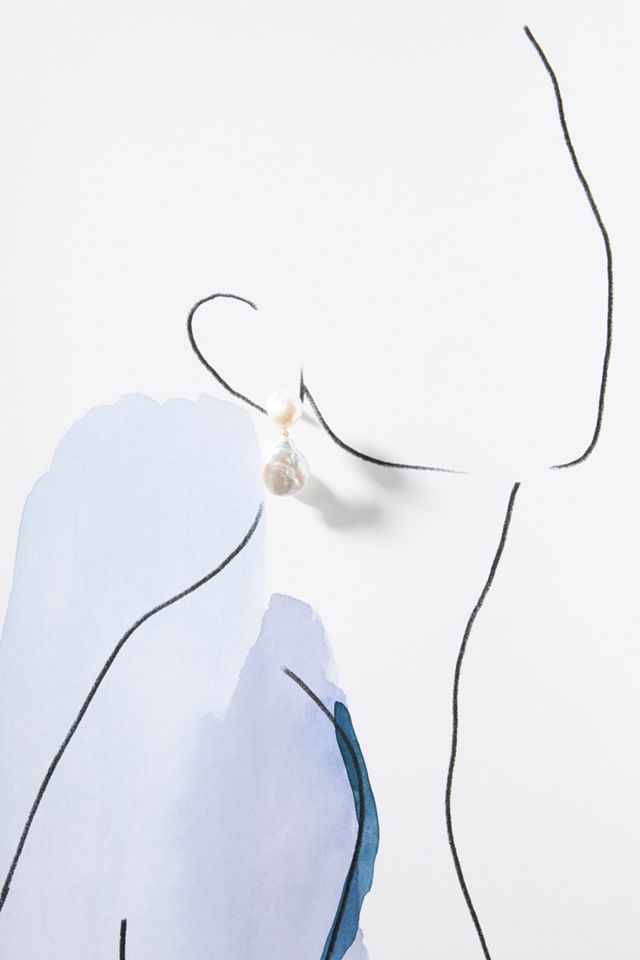 Double Pearl Drop Earrings #2