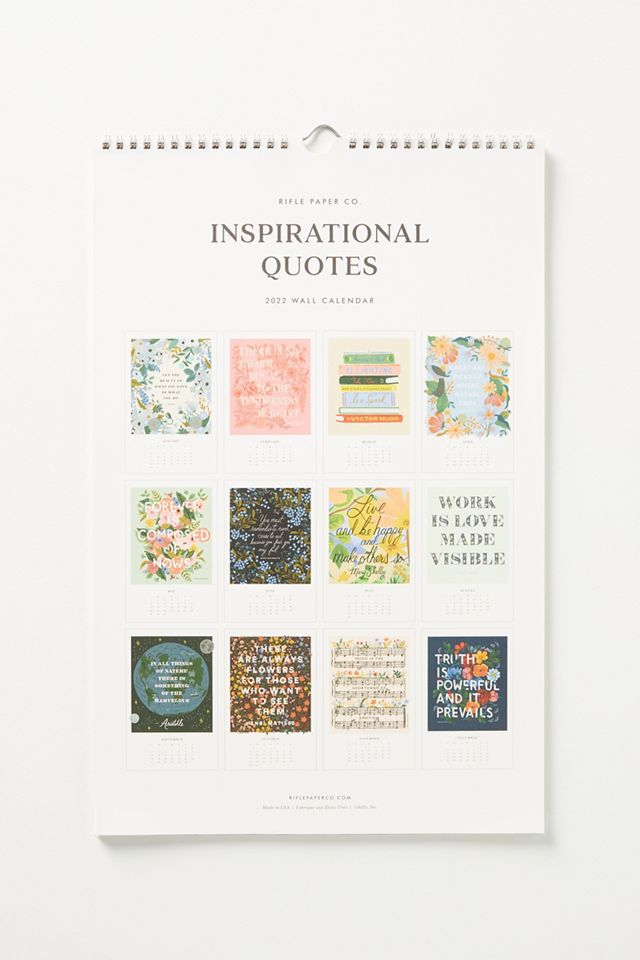 Rifle Paper Co. Inspirational Quotes 2022 Wall Calendar #3