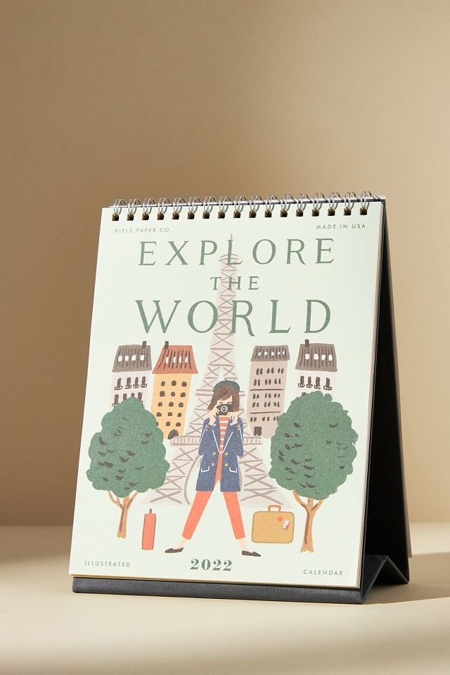 Rifle Paper Co. Explore The World 2022 Desk Calendar | Anthropologie DE