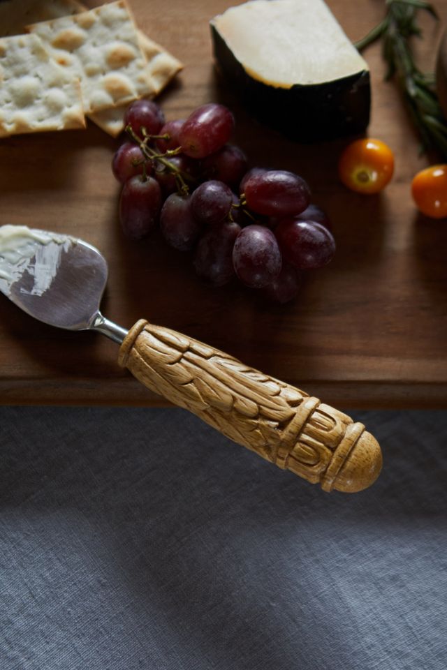 Carved Wood Cheese Knives, Set of 3 #3