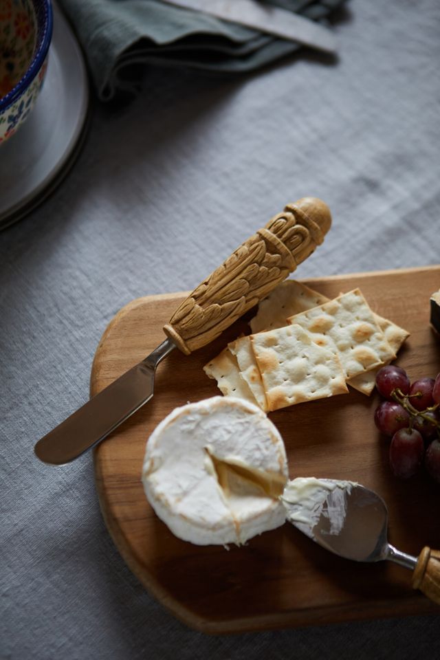 Carved Wood Cheese Knives, Set of 3 #4